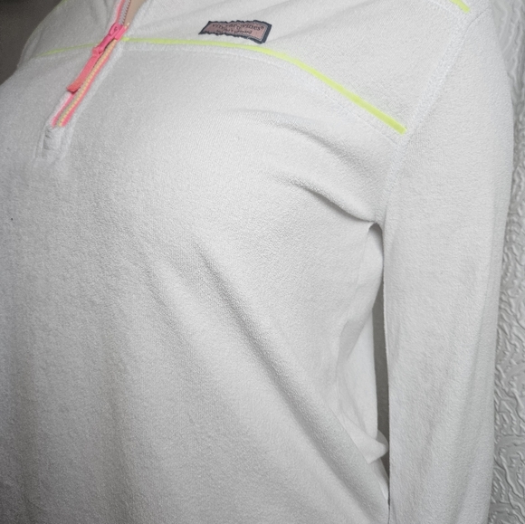 Vineyard Vines White and Pink Long Sleeve Polo Top - Picture 5 of 8